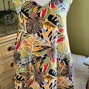 C&C California Colorful Leaf Print Dress